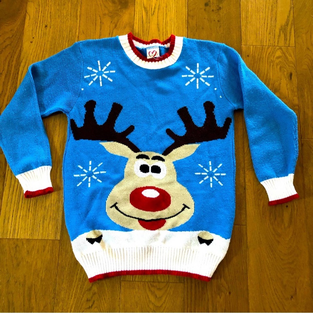 Gazelle London Christmas Reindeer Sweater Sz S/M